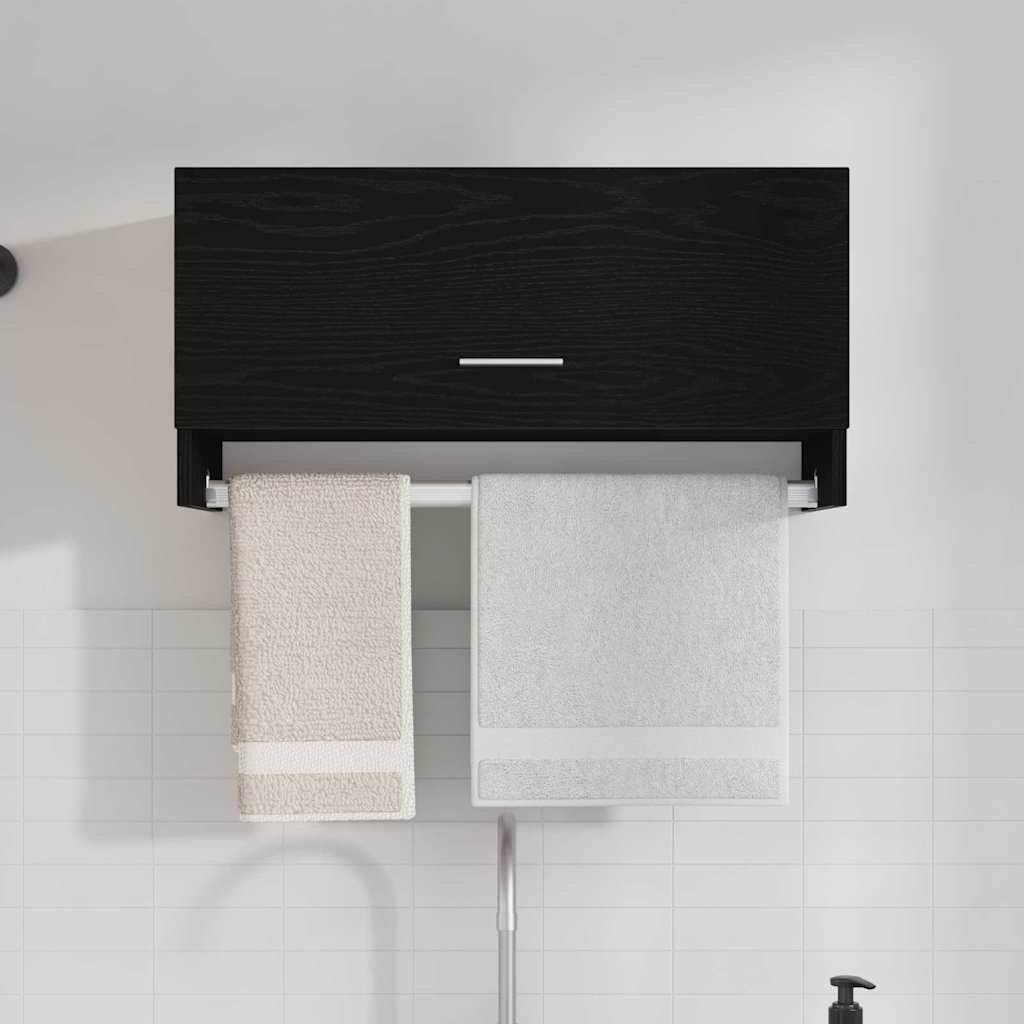 Black Oak Wardrobe 70 x 32.5 x 35 cm Engineered wood