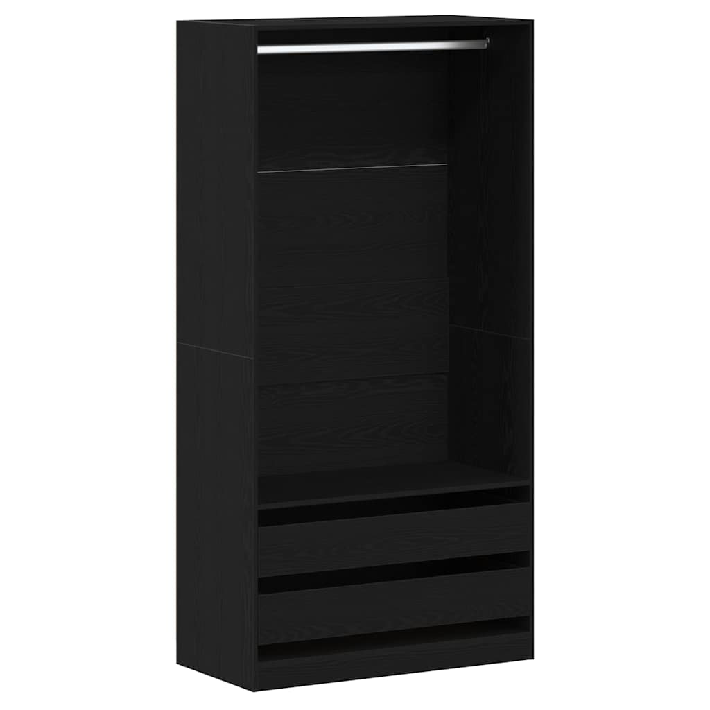 Black Oak Wardrobe 100 x 50 x 200 cm Engineered Wood