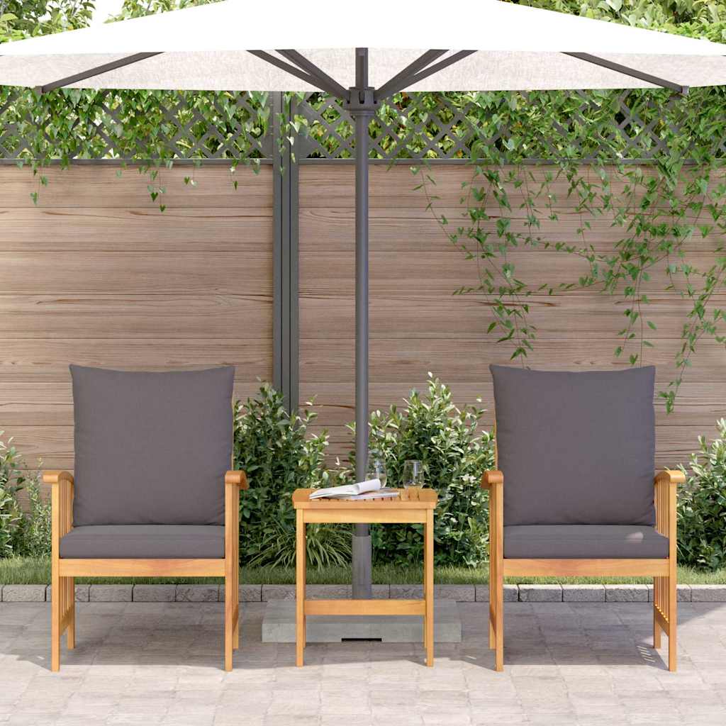 Ensemble De Canapé De Jardin Avec Coussin 3 Pcs Huile Naturelle