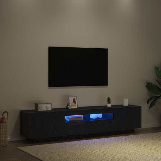 Ensemble Meuble Tv Montage Mural 2 Pcs Noir 180 X 35 X 40 Cm