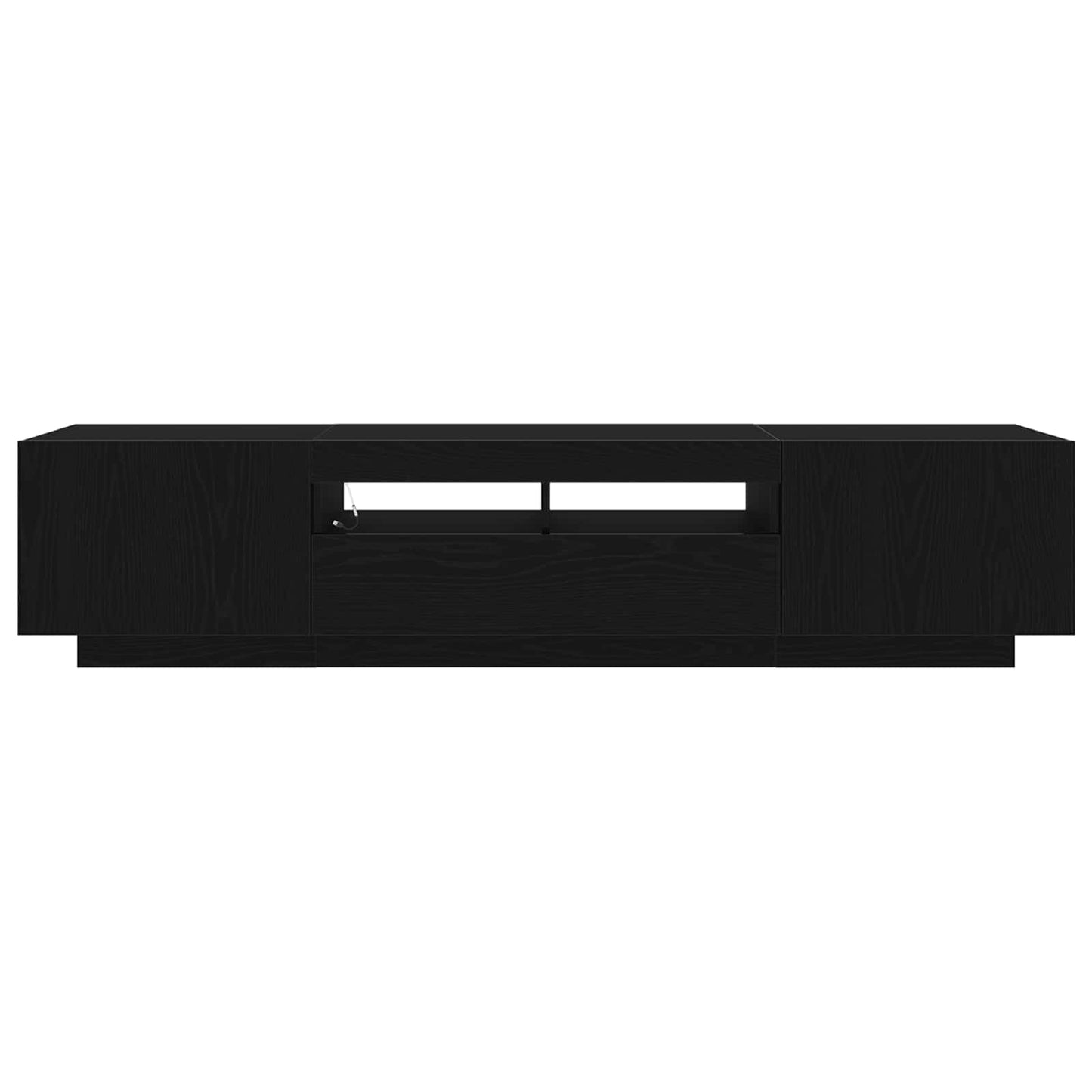 Ensemble Meuble Tv Montage Mural 2 Pcs Noir 180 X 35 X 40 Cm