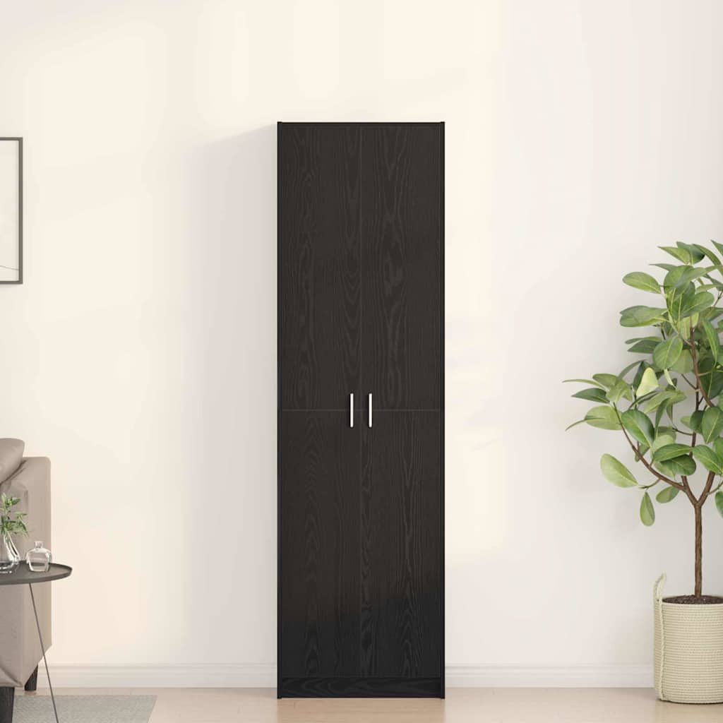 Black Oak Cabinet 55 x 25 x 189 cm Engineered Wood