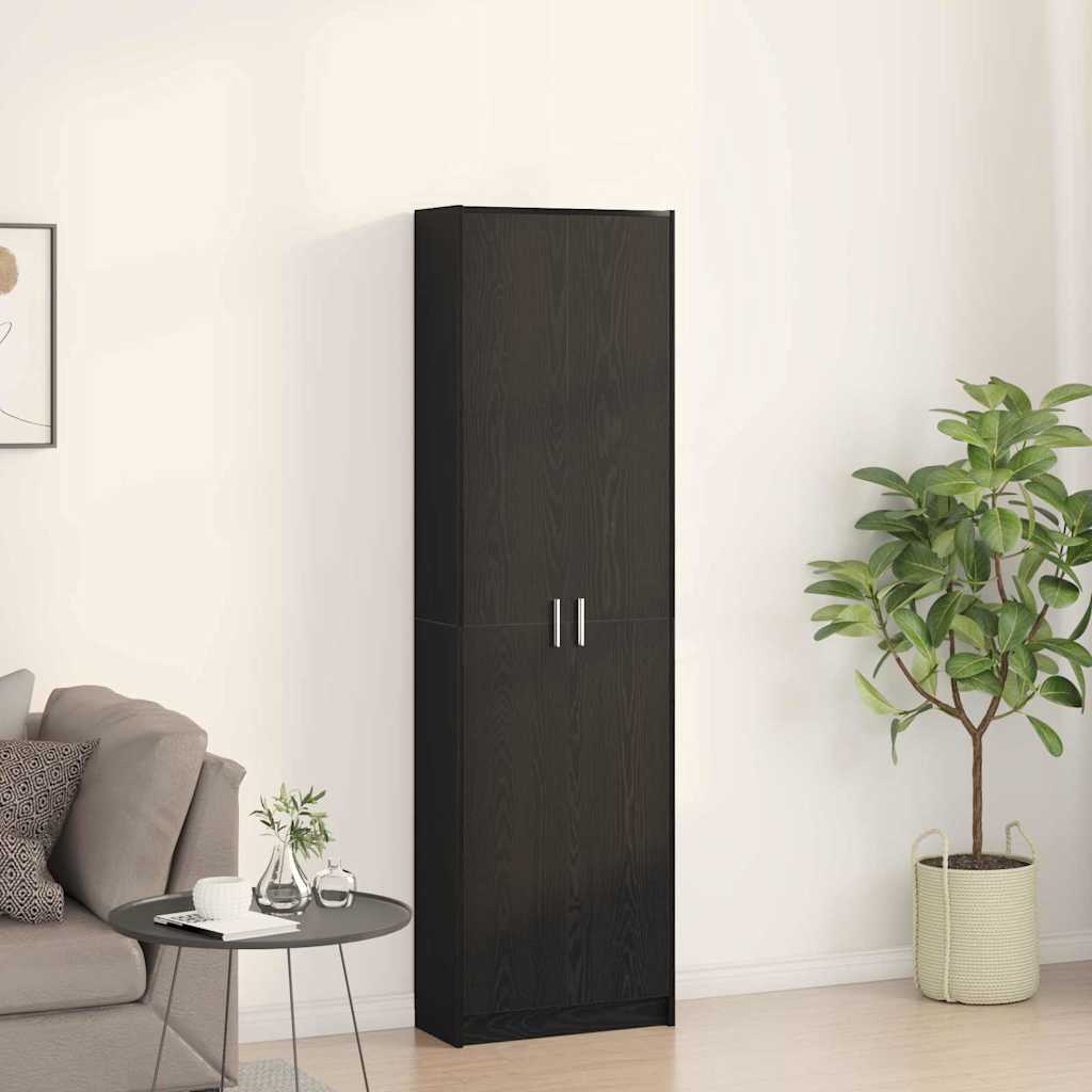 Black Oak Cabinet 55 x 25 x 189 cm Engineered Wood
