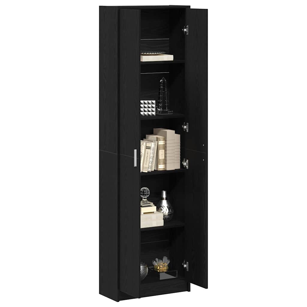 Black Oak Cabinet 55 x 25 x 189 cm Engineered Wood
