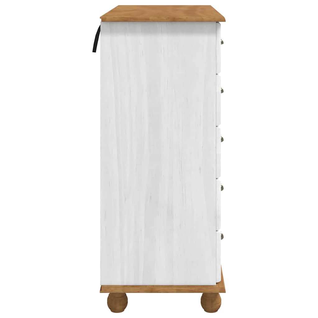 Commode ASKIM Blanc 91 x 40 x 95,5 cm Bois de pin massif