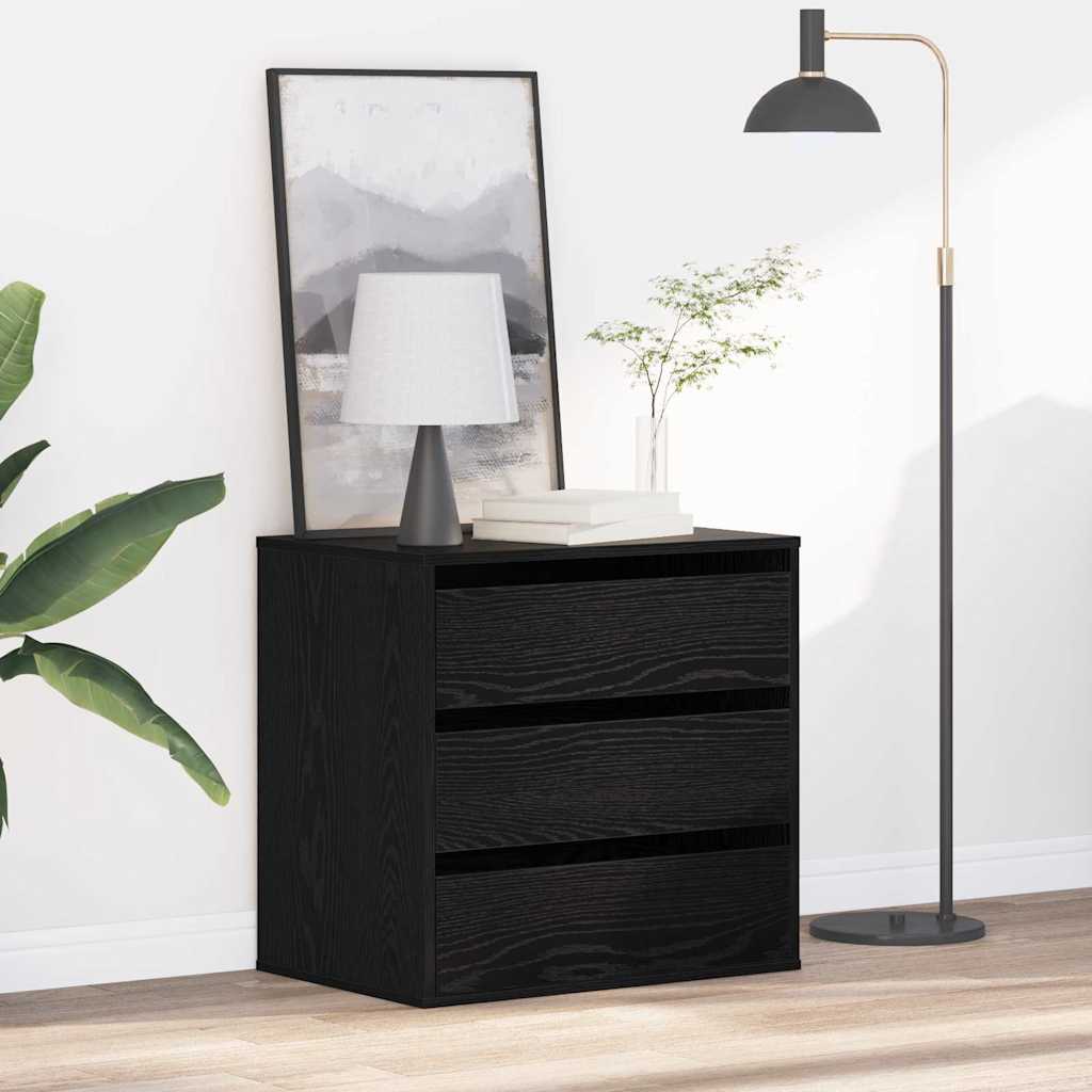 Black Drawer Cabinet 60 x 41 x 58 cm Engineered Wood