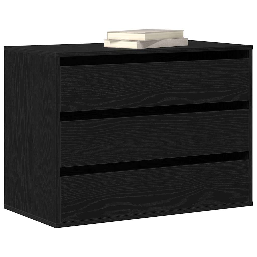 Black Drawer Cabinet 80 x 41 x 58 cm Engineered Wood