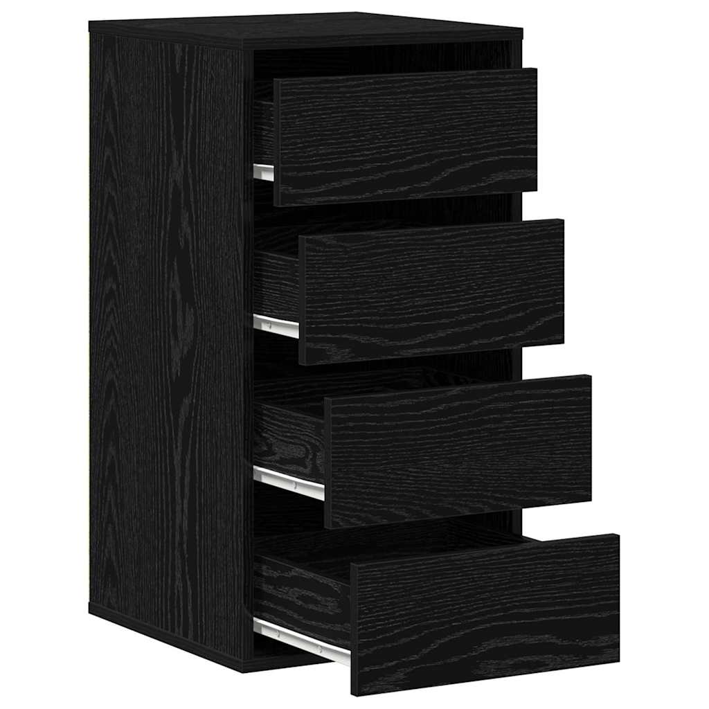 Black Drawer Cabinet 40 x 41 x 76 cm Engineered Wood