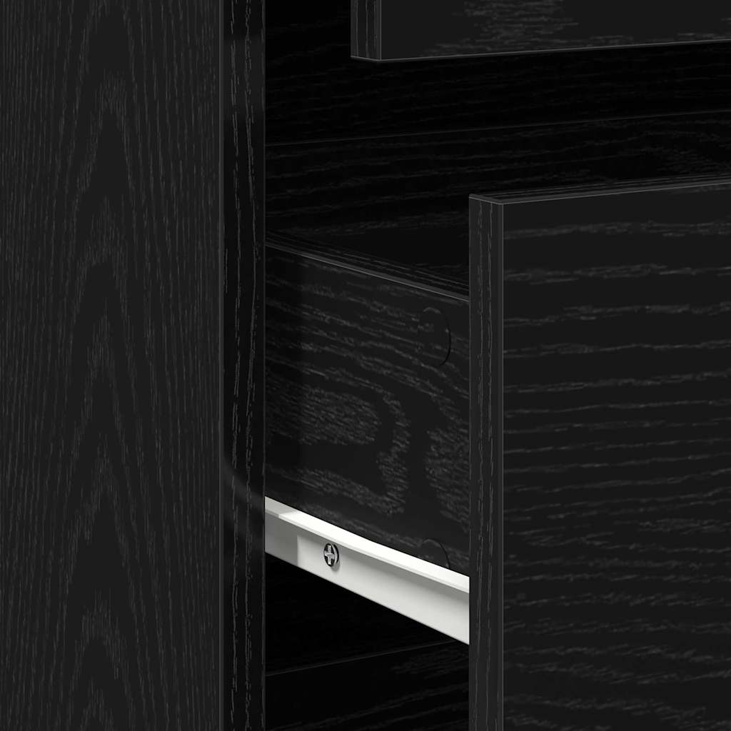 Black Drawer Cabinet 60 x 41 x 76 cm Engineered Wood
