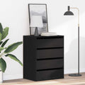 Black Drawer Cabinet 60 x 41 x 76 cm Engineered Wood