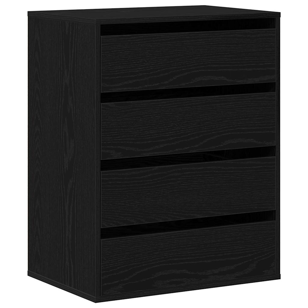 Black Drawer Cabinet 60 x 41 x 76 cm Engineered Wood