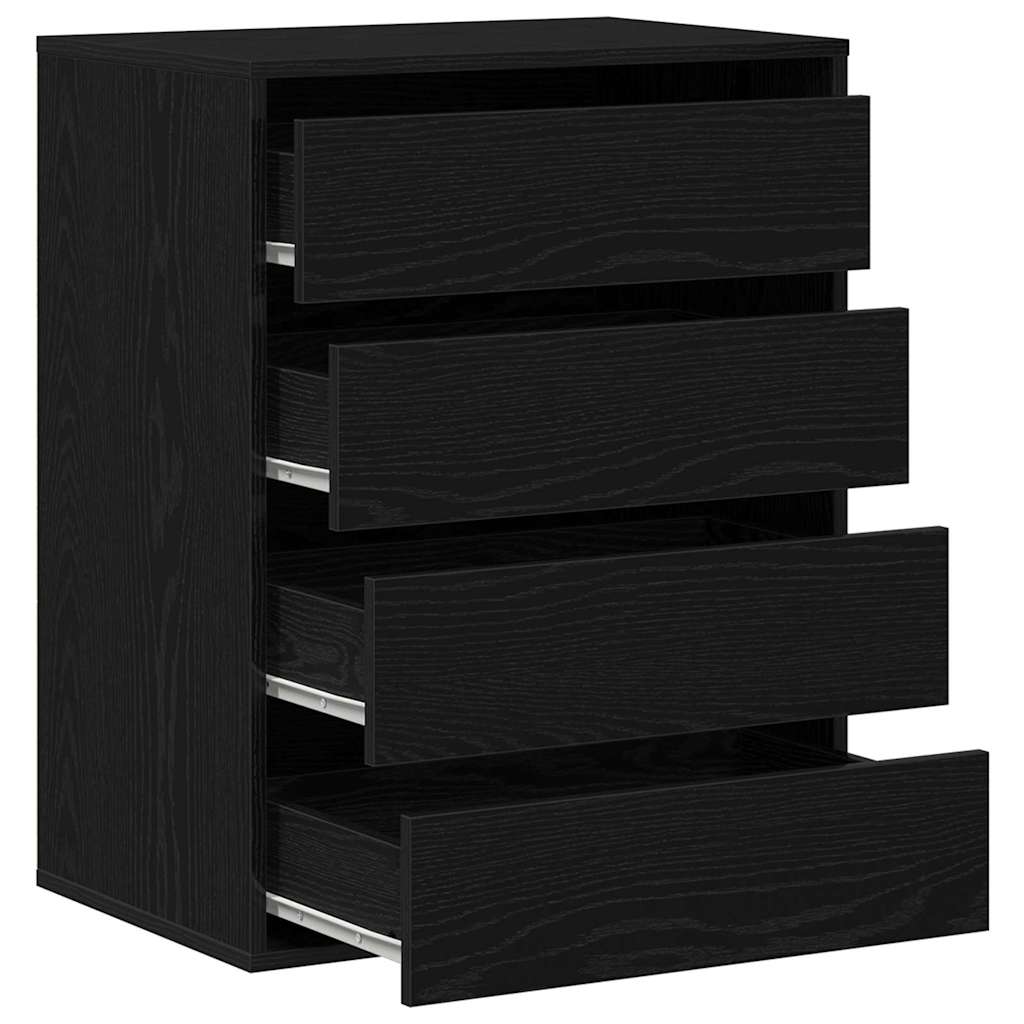 Black Drawer Cabinet 60 x 41 x 76 cm Engineered Wood