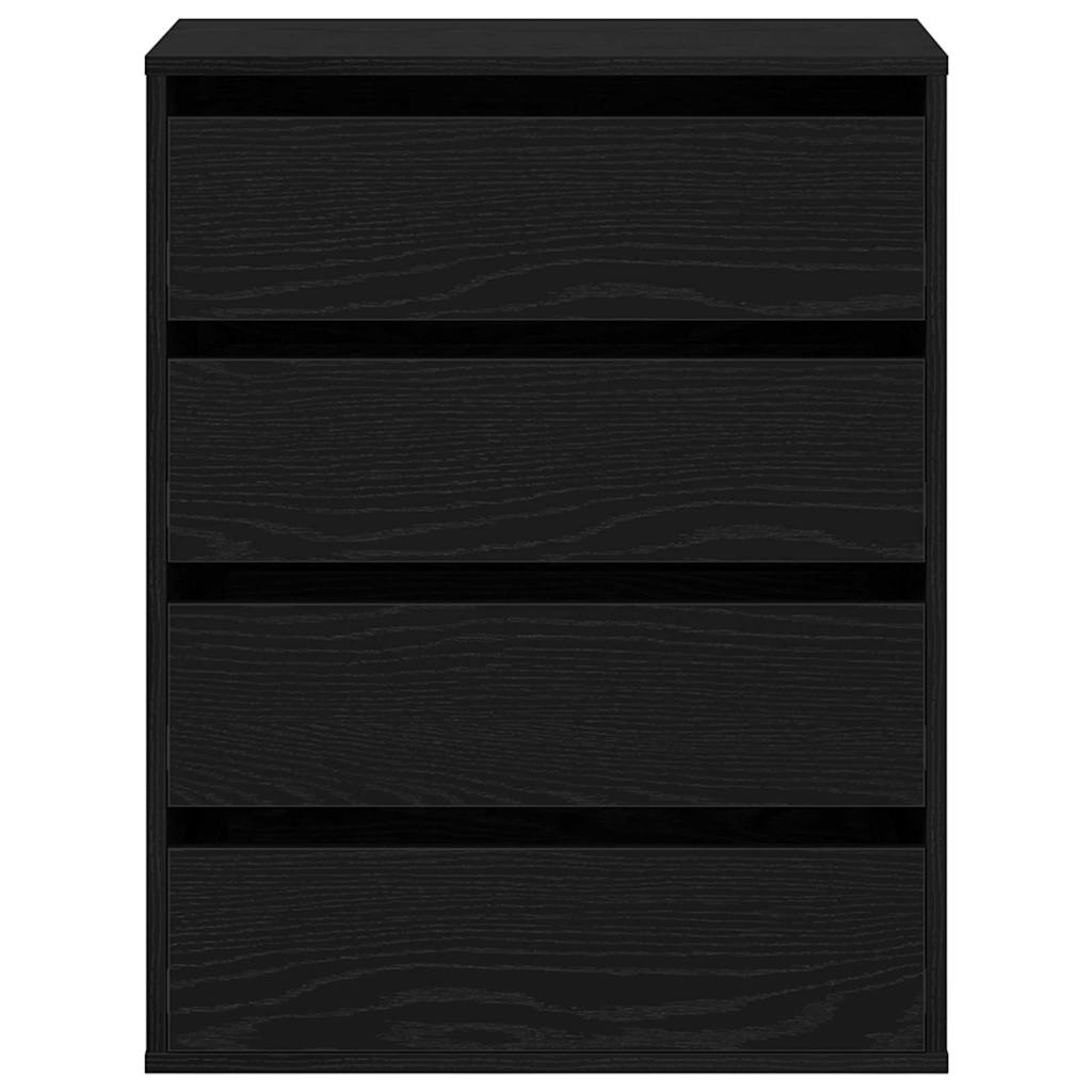 Black Drawer Cabinet 60 x 41 x 76 cm Engineered Wood