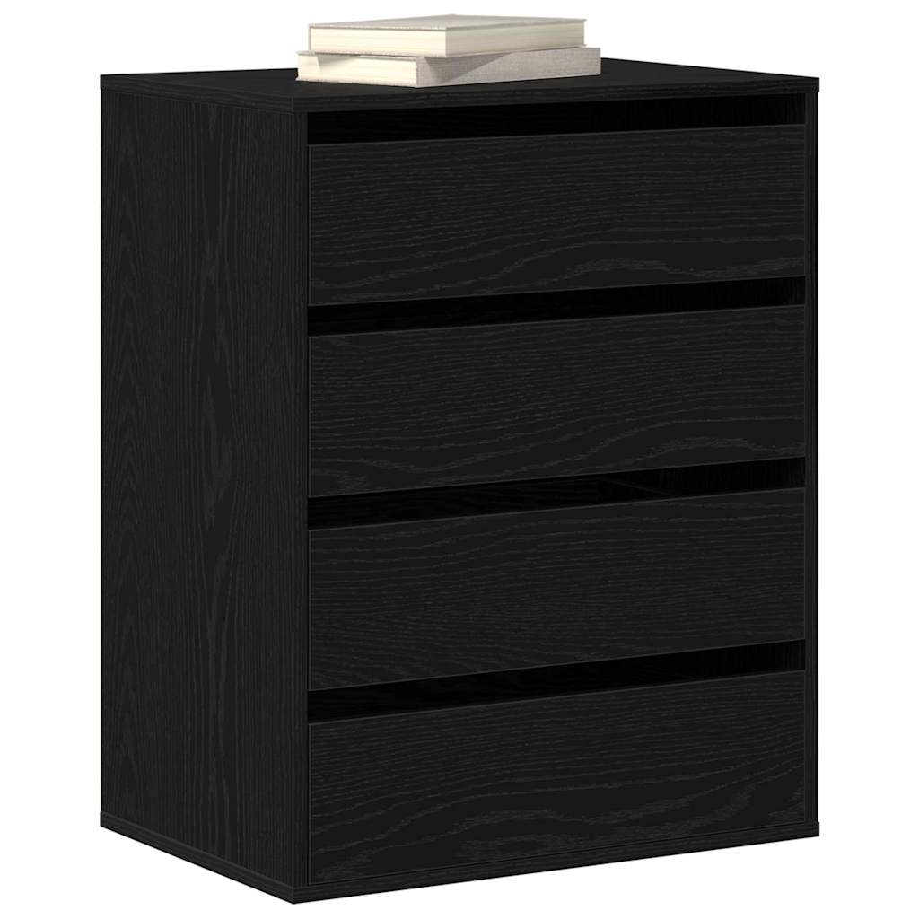 Black Drawer Cabinet 60 x 41 x 76 cm Engineered Wood