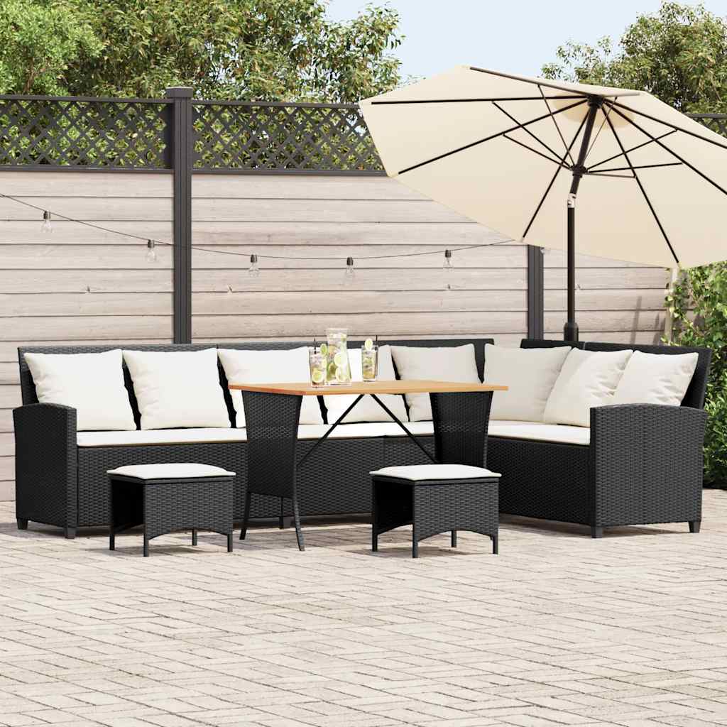 Canapé De Jardin Avec Coussins Beige Résine Tressée