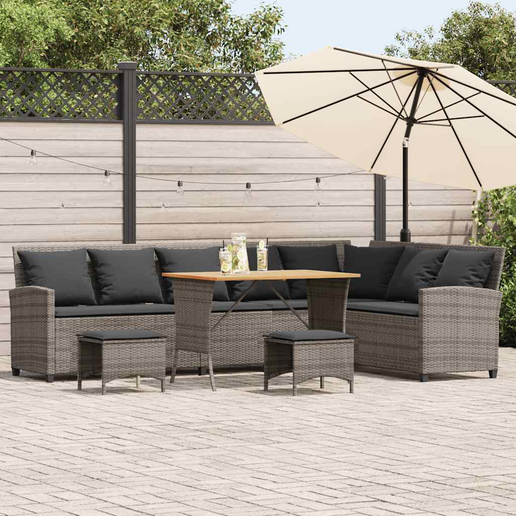 Canapé De Jardin Avec Coussins Beige Résine Tressée