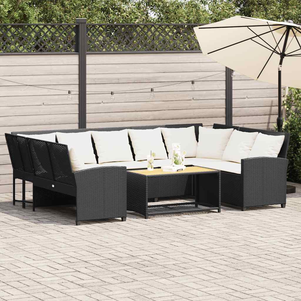 Canapé De Jardin Avec Coussins Beige Résine Tressée