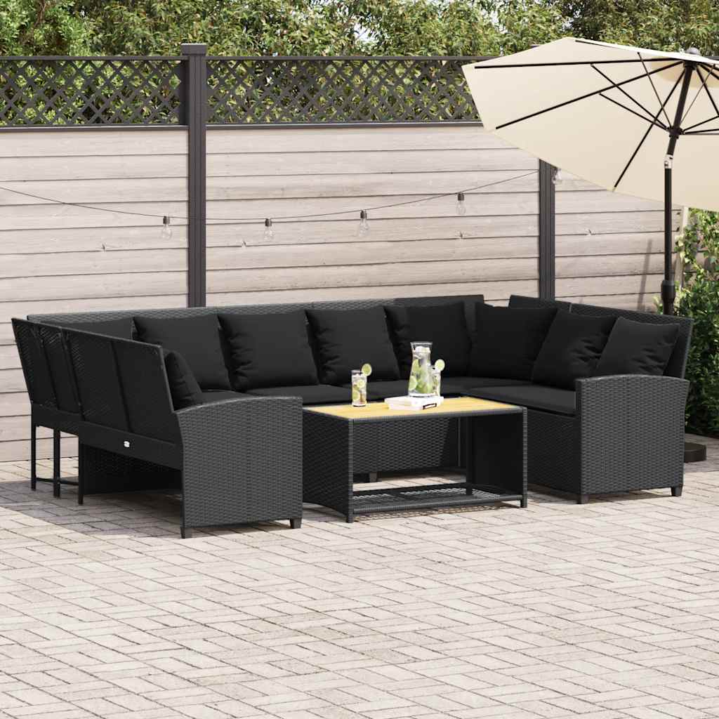 Canapé De Jardin Avec Coussins Beige Résine Tressée