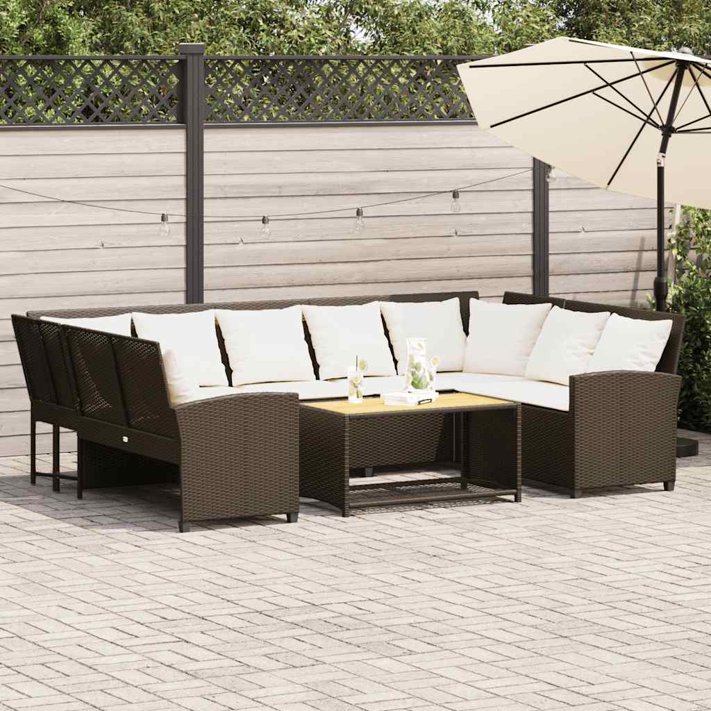 Canapé De Jardin Avec Coussins Beige Résine Tressée