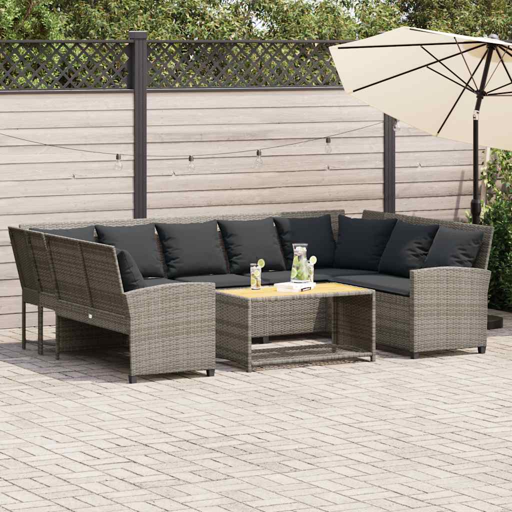 Canapé De Jardin Avec Coussins Beige Résine Tressée