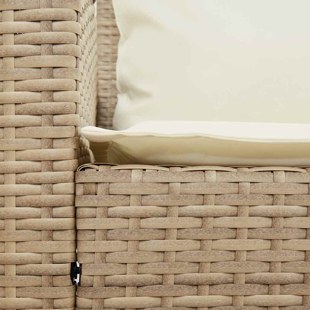 Canapé De Jardin Avec Coussins Beige Résine Tressée