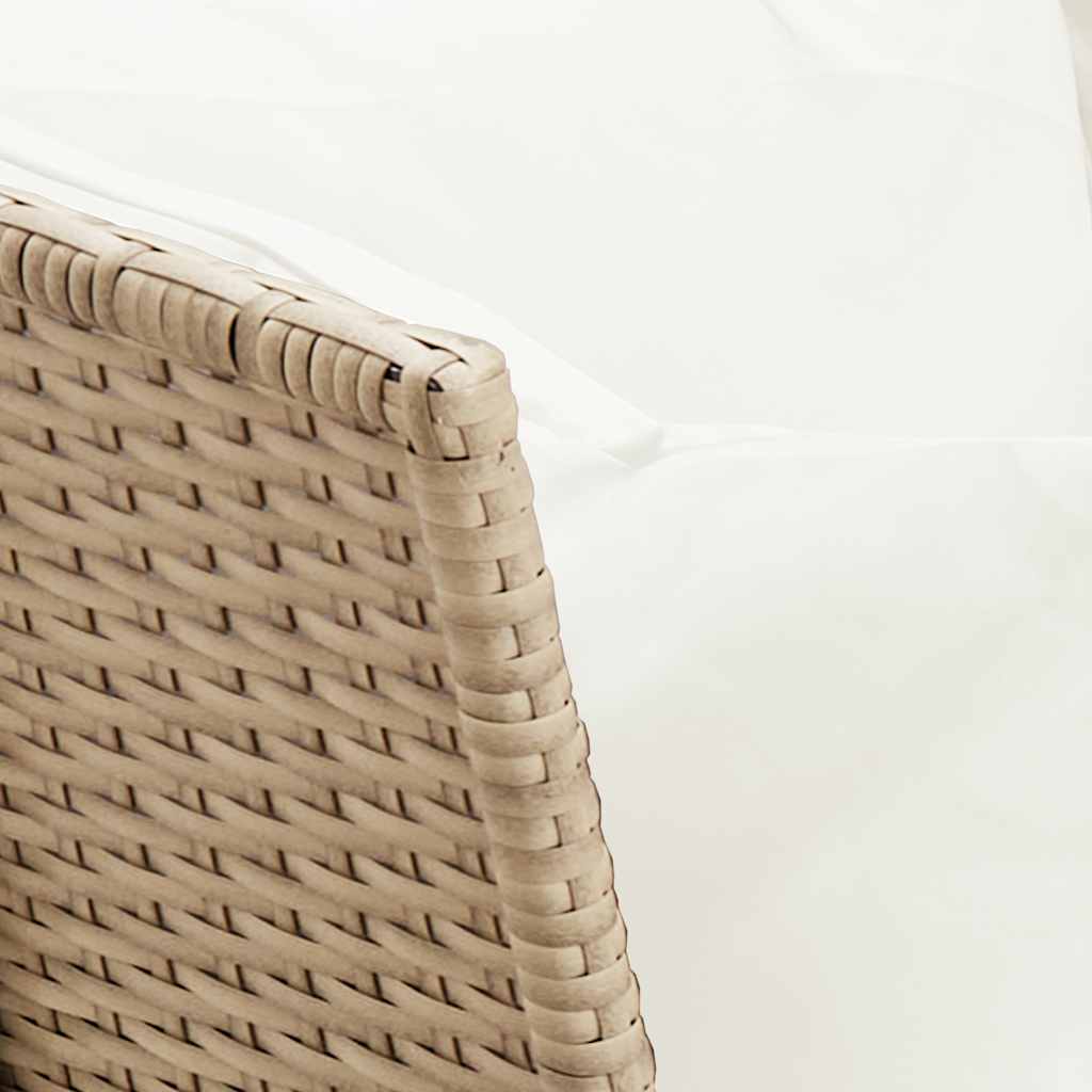 Canapé De Jardin Avec Coussins Beige Résine Tressée
