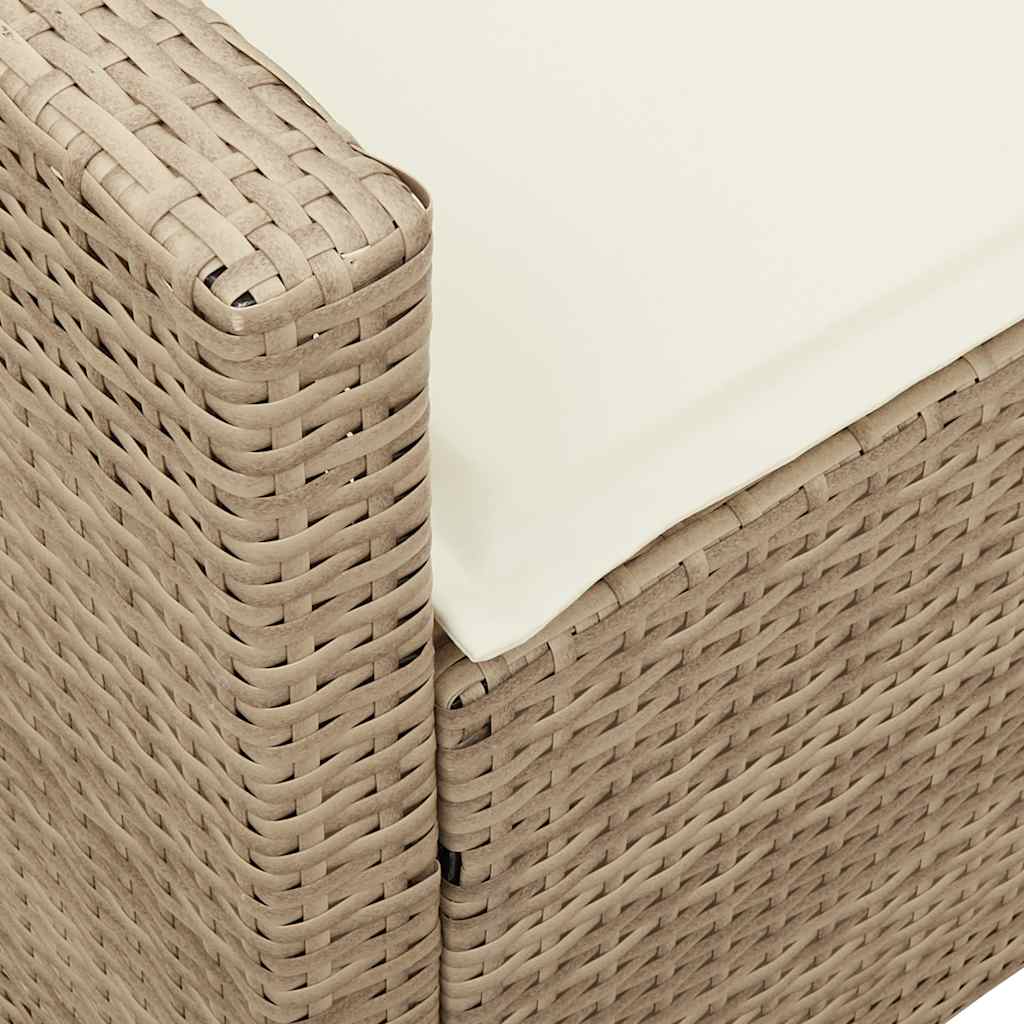 Canapé De Jardin Avec Coussins Beige Résine Tressée