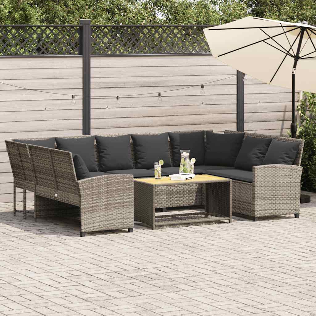 Canapé De Jardin Avec Coussins Beige Résine Tressée
