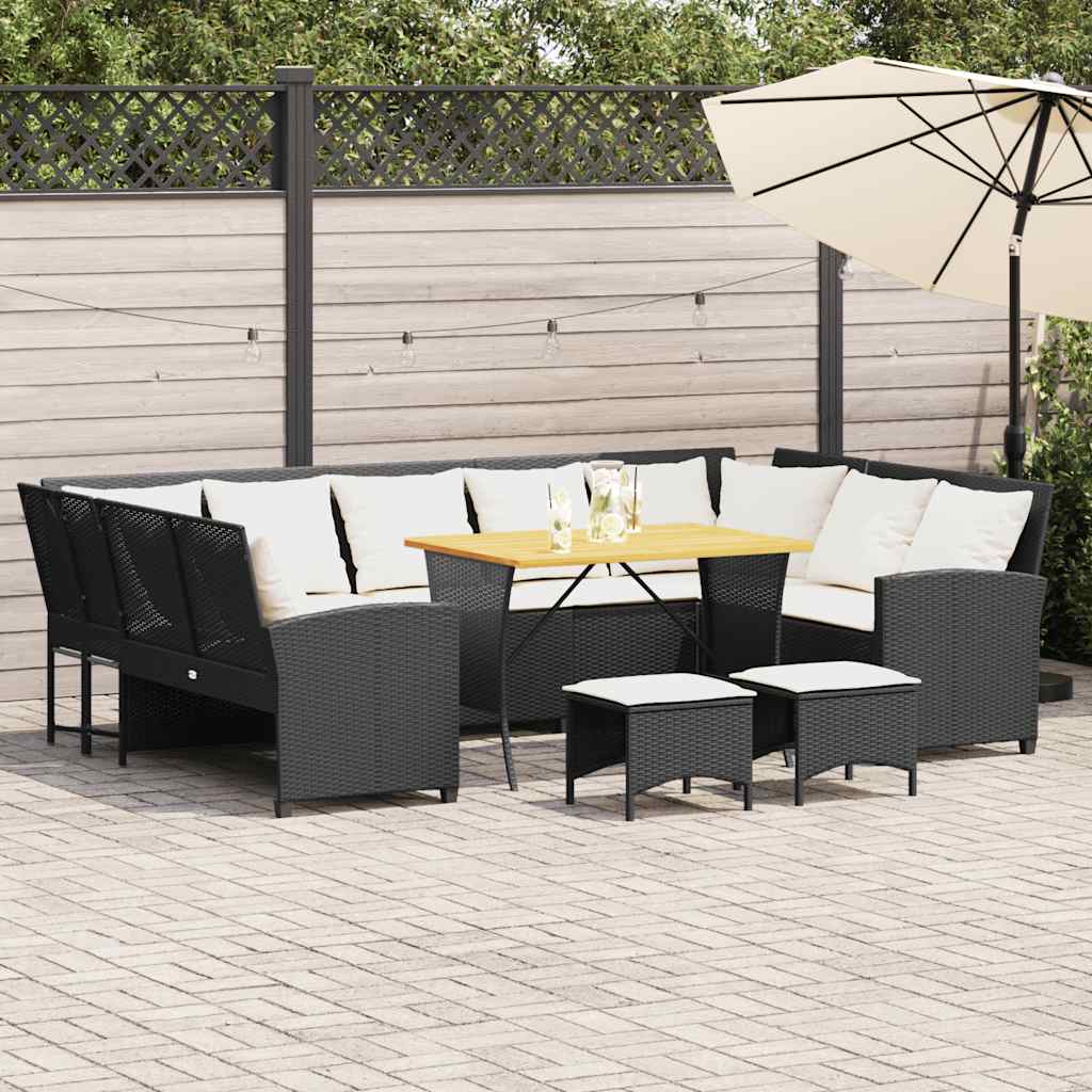 Canapé De Jardin Avec Coussins Beige Résine Tressée