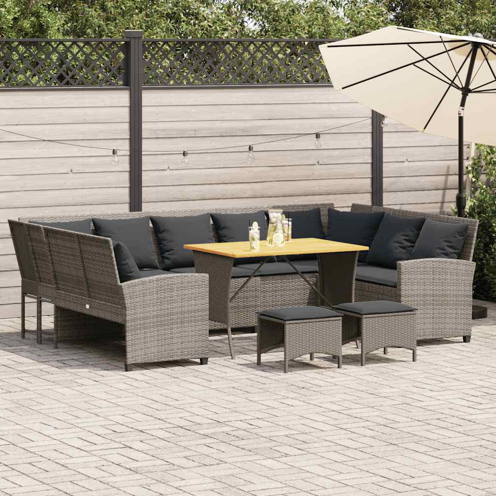 Canapé De Jardin Avec Coussins Beige Résine Tressée