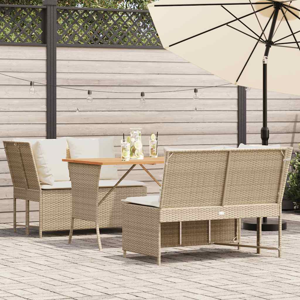 Canapé De Jardin Avec Coussins Beige Résine Tressée