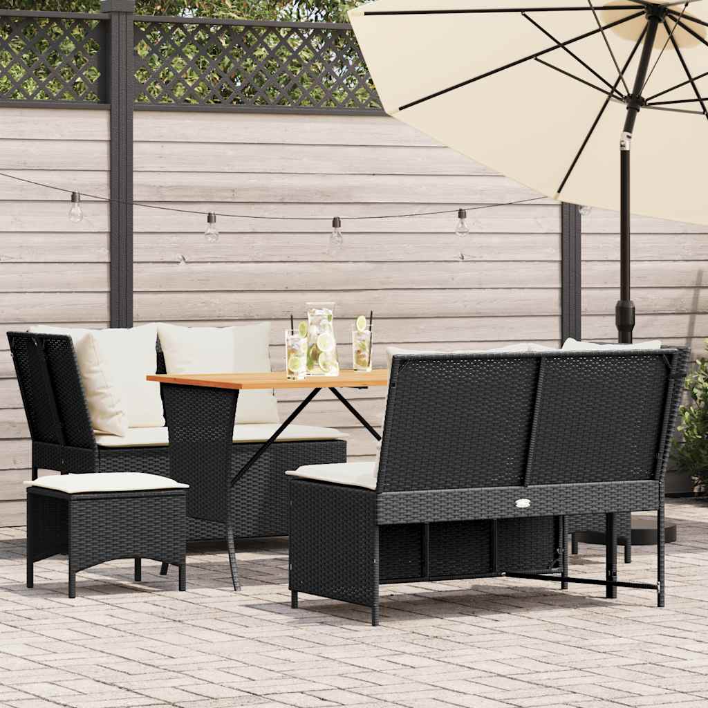 Canapé De Jardin Avec Coussins Beige Résine Tressée