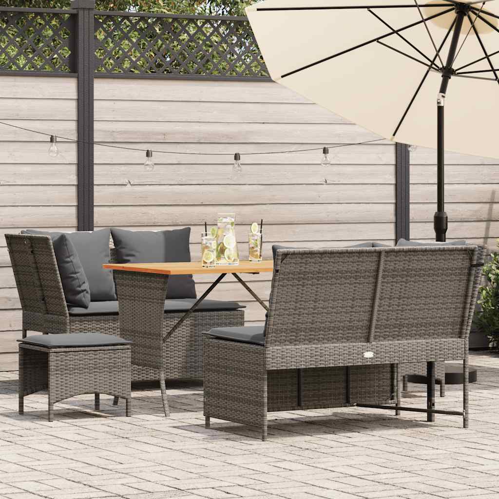 Canapé De Jardin Avec Coussins Beige Résine Tressée