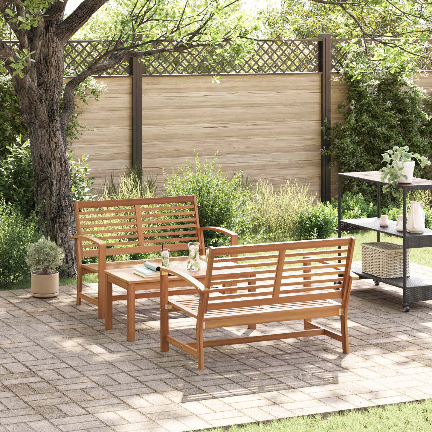 Ensemble De Canapé De Jardin 5 Pcs Bois De Teck Massif