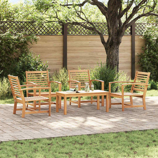 Ensemble De Canapé De Jardin 5 Pcs Bois De Teck Massif