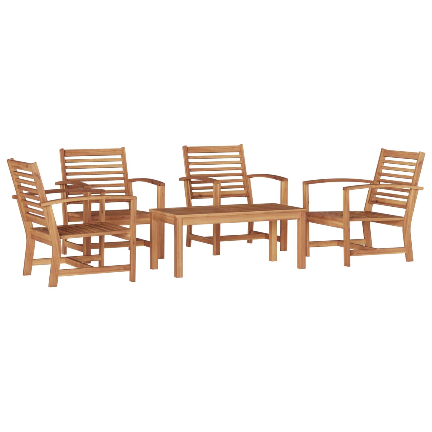 Ensemble De Canapé De Jardin 5 Pcs Bois De Teck Massif