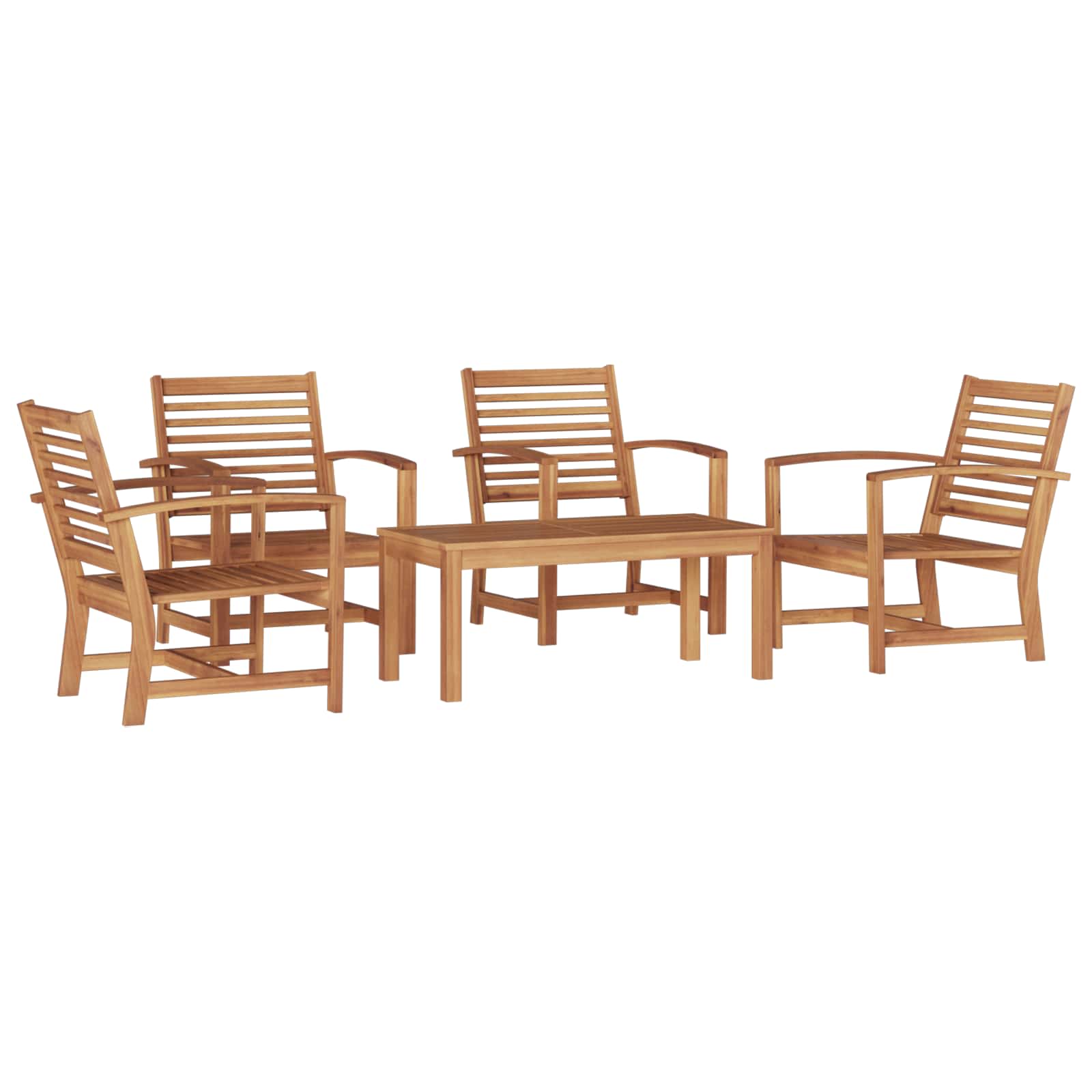 Ensemble De Canapé De Jardin 5 Pcs Bois De Teck Massif