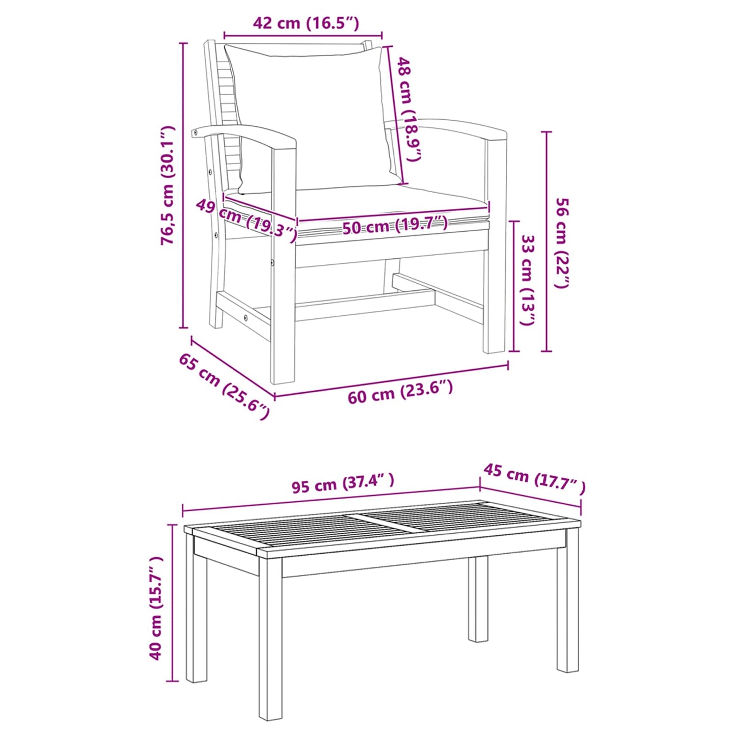 Ensemble De Canapé De Jardin 5 Pcs Bois De Teck Massif