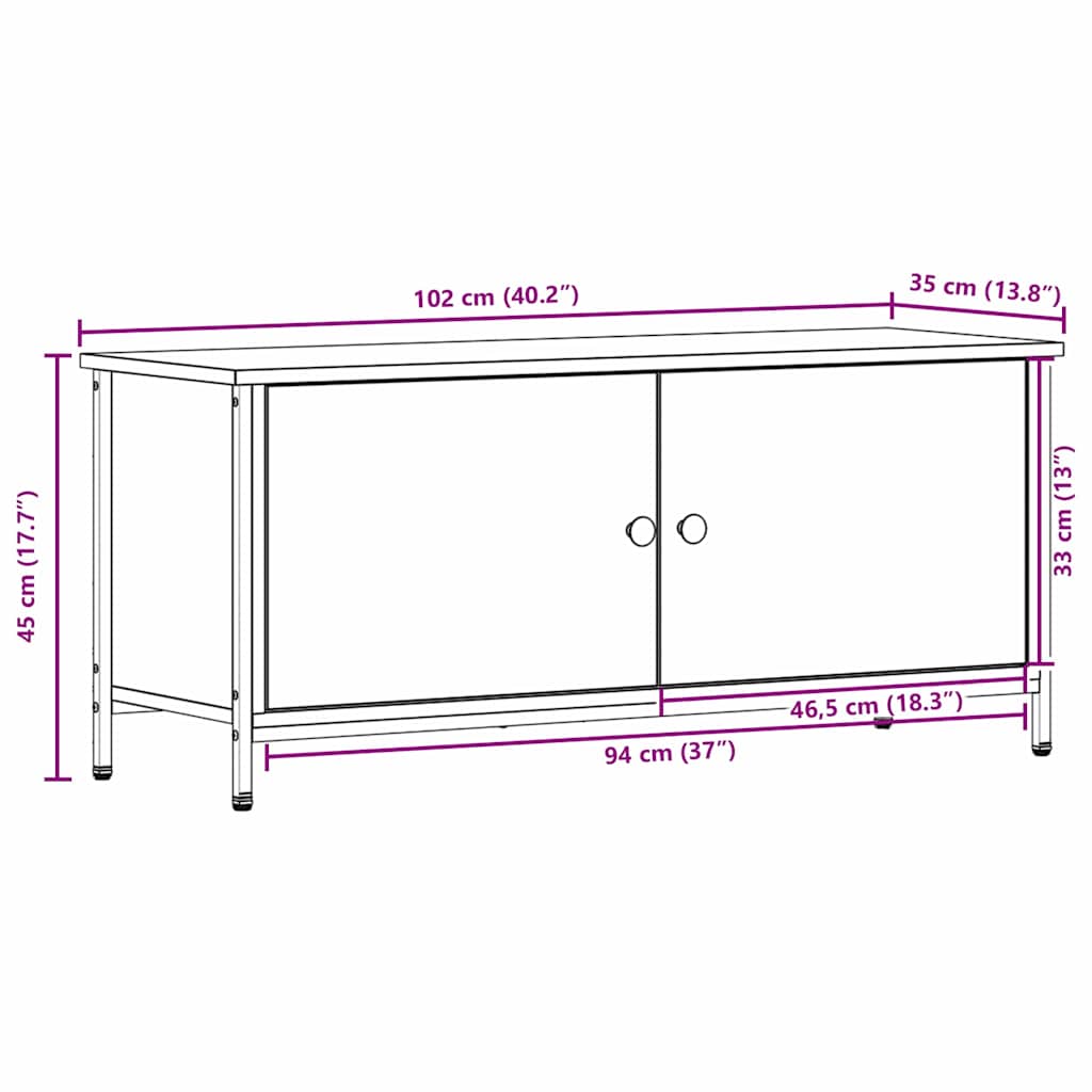 Meuble Tv 100 X 35 X 45 Cm Bois D'ingénierie