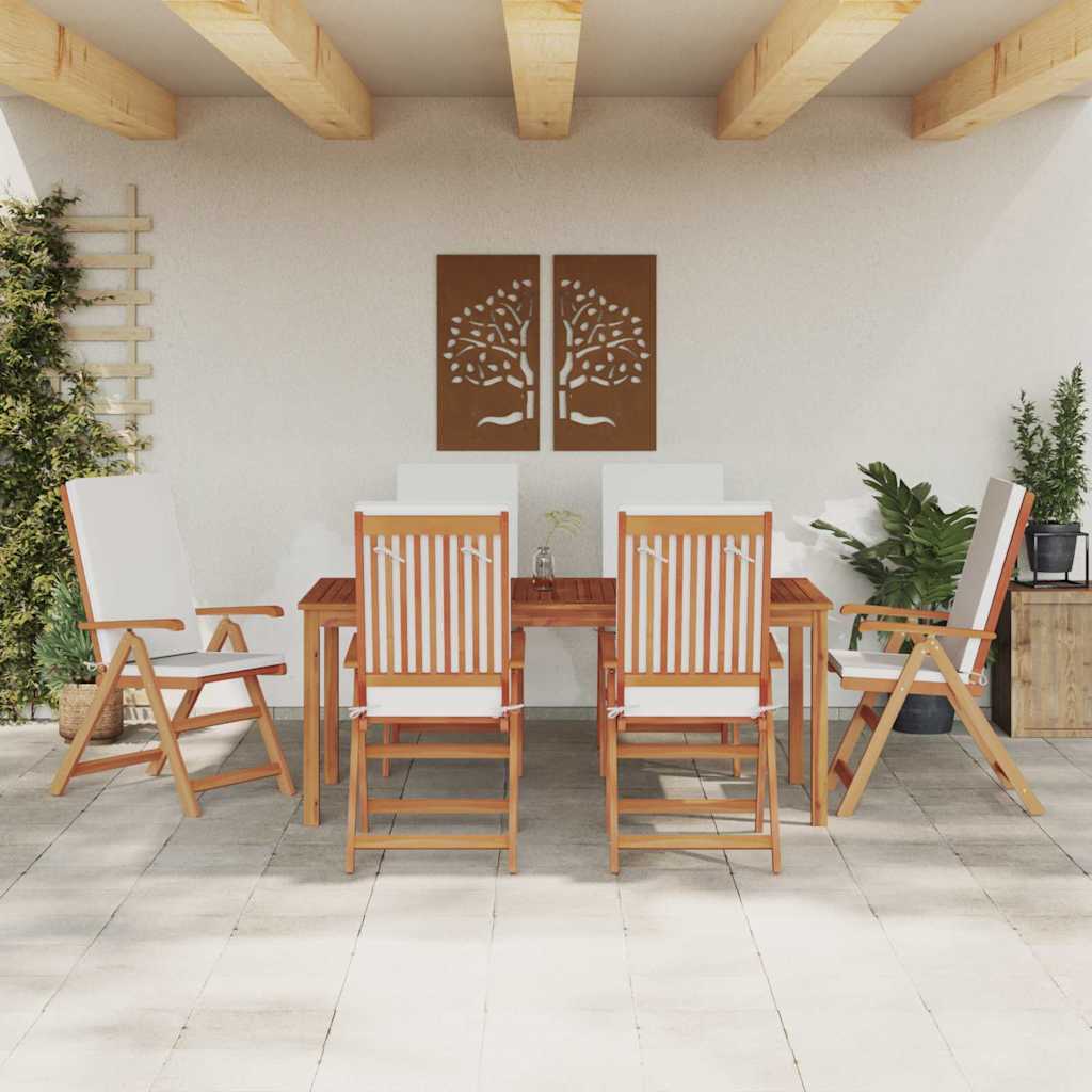 Chaise De Jardin 6 Pcs Marron Et Blanc 57 X 71,5 X 104 Cm