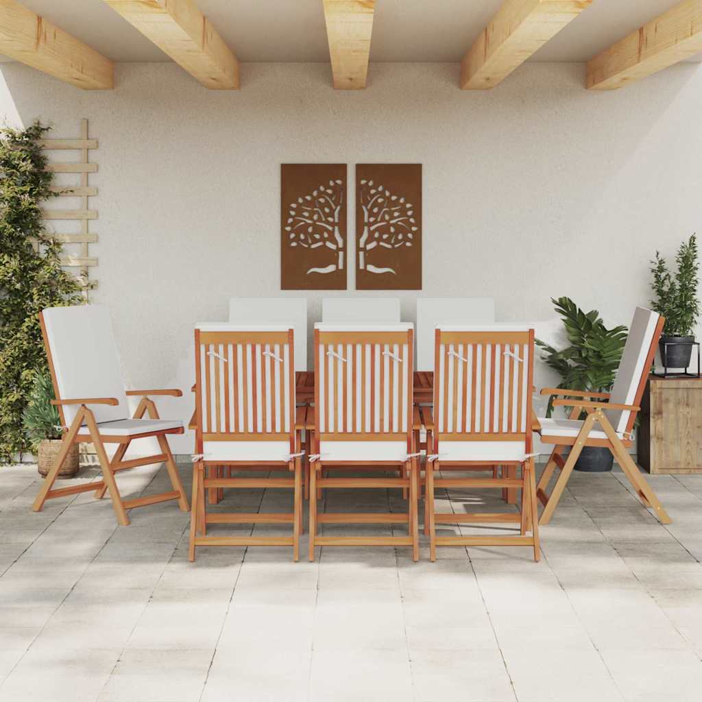 Chaise De Jardin 8 Pcs Marron Et Blanc 57 X 71,5 X 104 Cm
