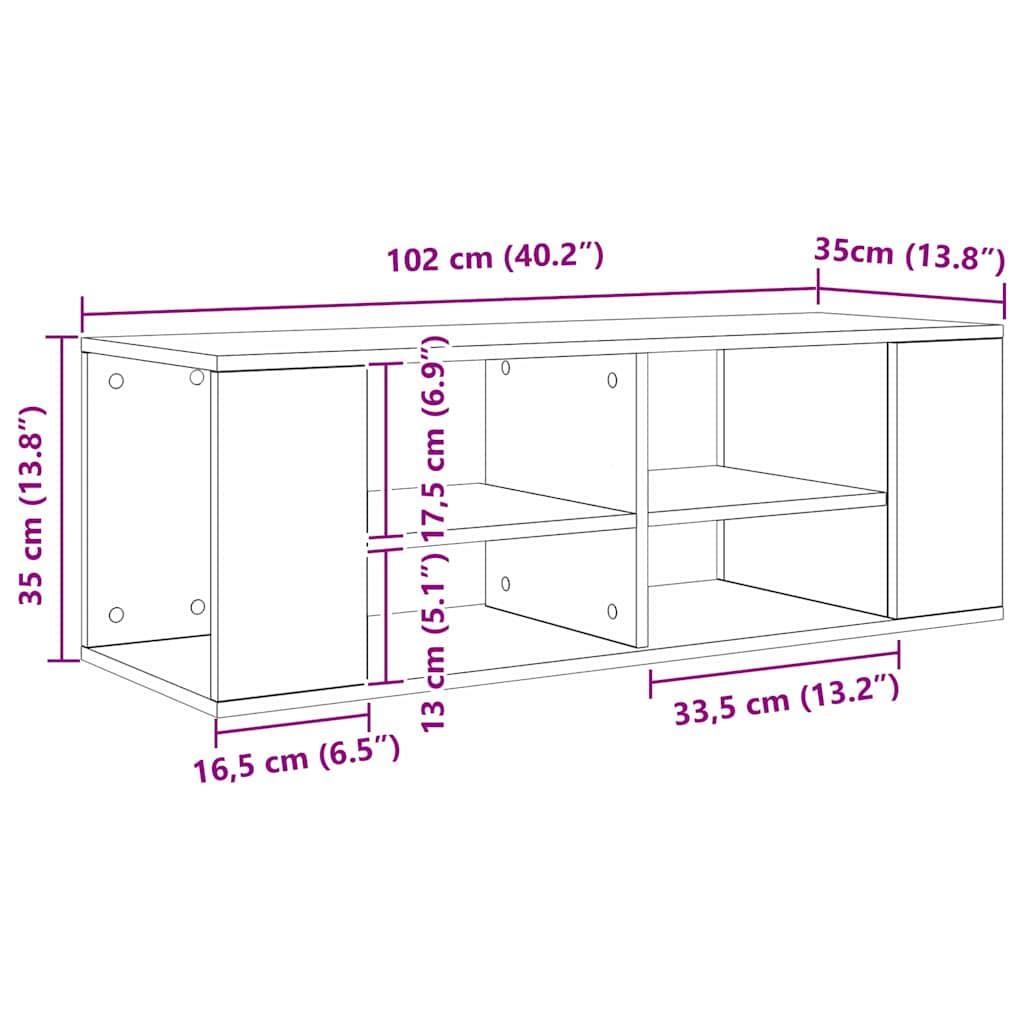 Ensemble Meuble Tv Montage Mural 102 X 35 X 35 Cm