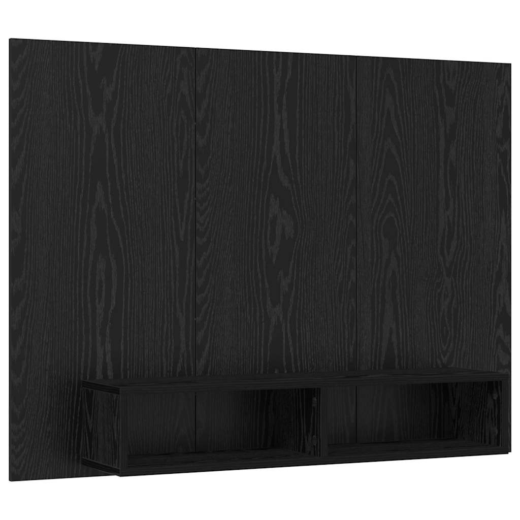 Ensemble Meuble Tv Montage Mural Chêne Noir 120 X 23,5 X 90 Cm