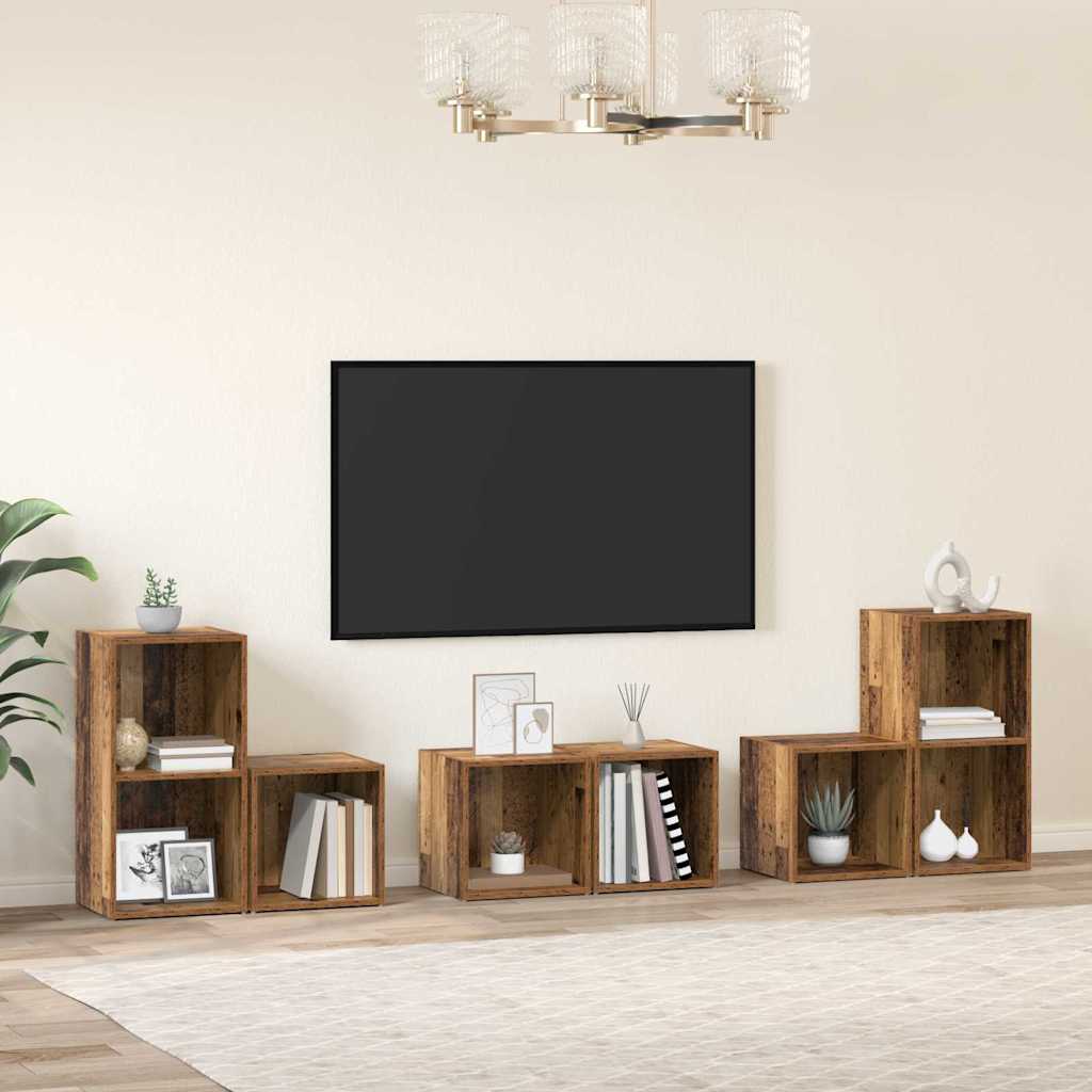 Ensemble Meuble Tv 6 Pcs Bois D'ingénierie