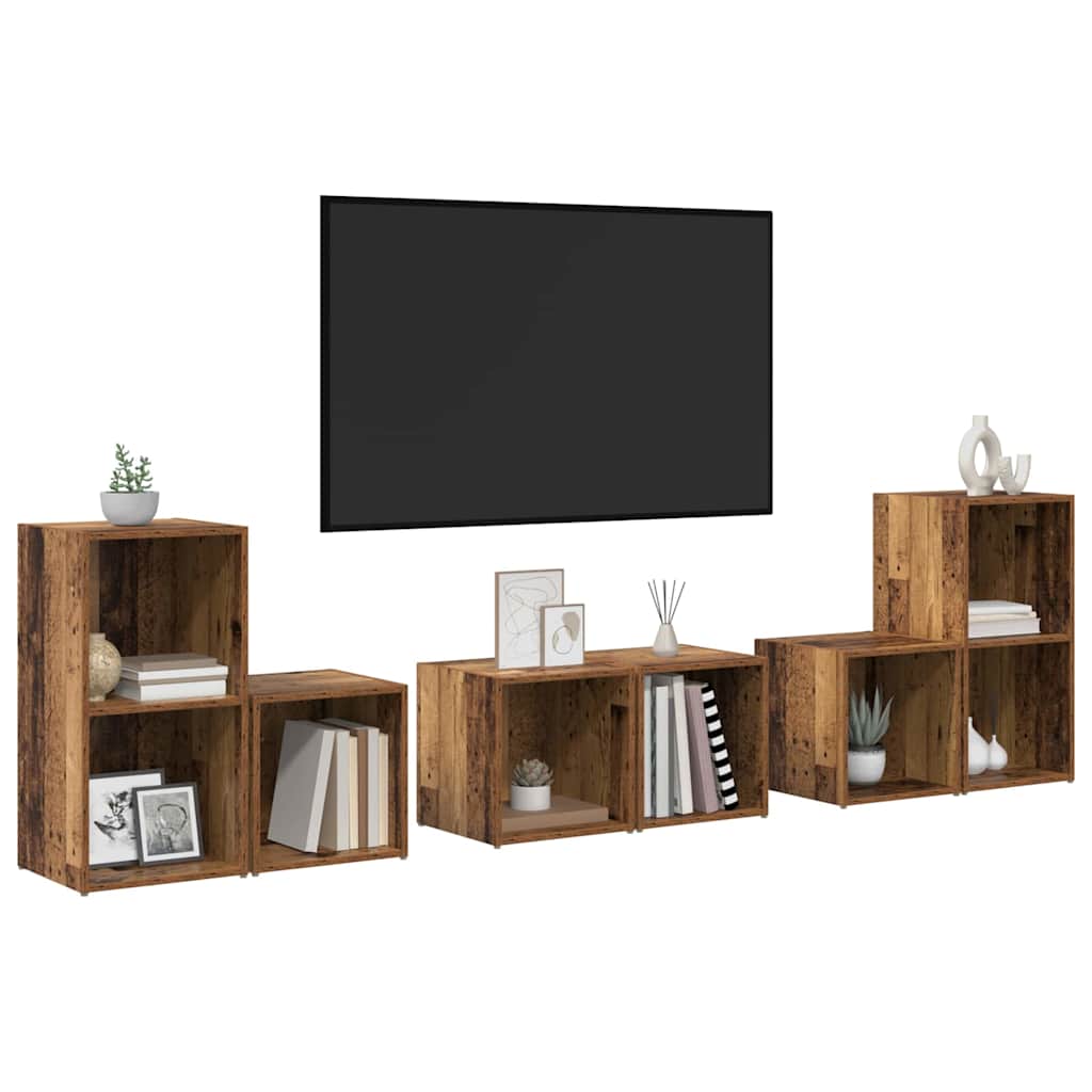 Ensemble Meuble Tv 6 Pcs Bois D'ingénierie