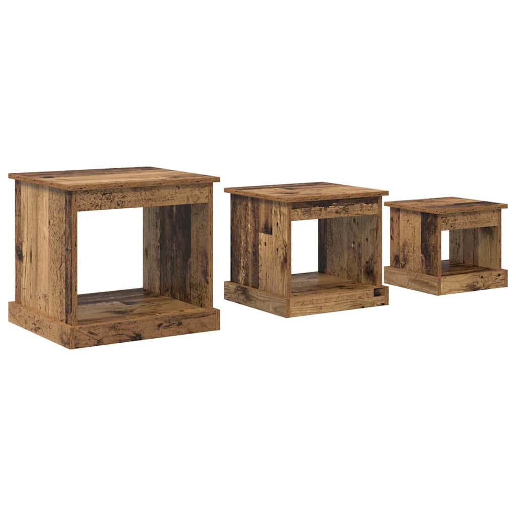 Table Basse 3 Pcs Bois D'ingénierie