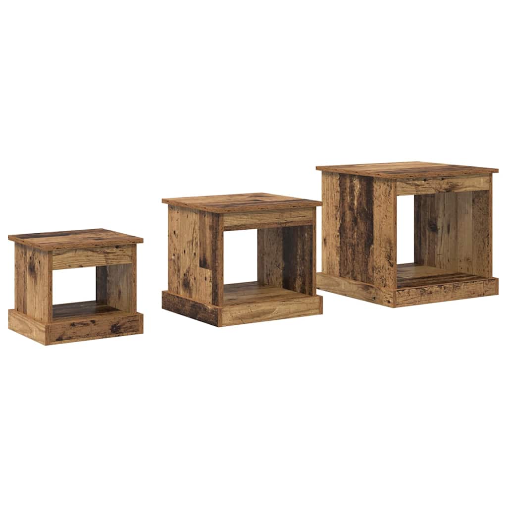 Table Basse 3 Pcs Bois D'ingénierie