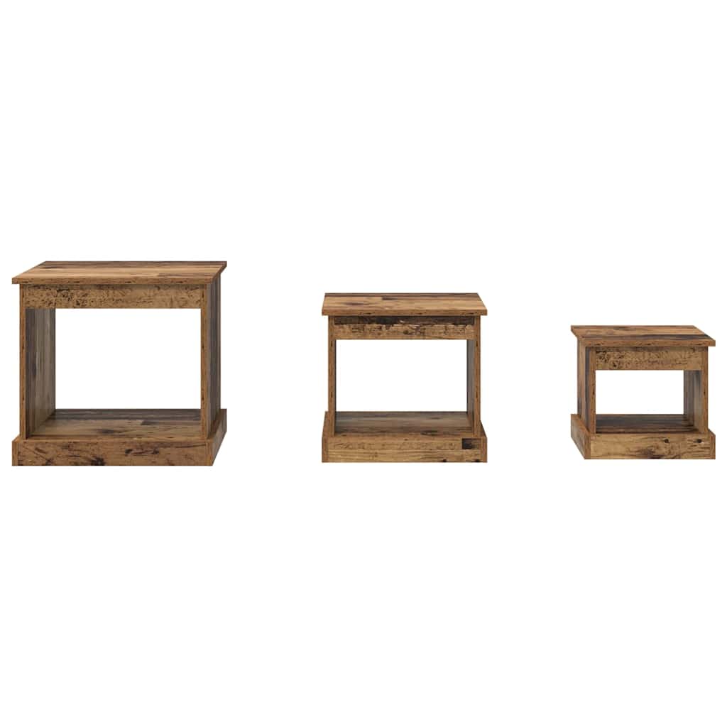 Table Basse 3 Pcs Bois D'ingénierie