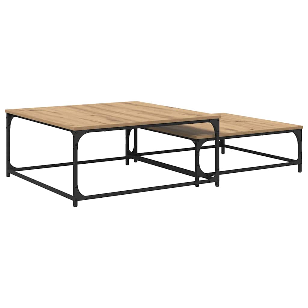 Table Basse 2 Pcs Bois D'ingénierie
