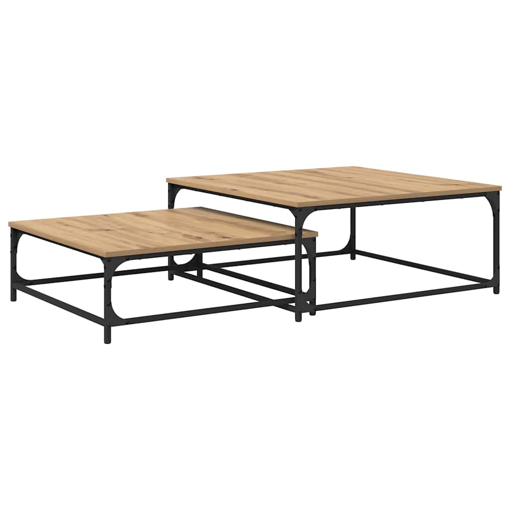 Table Basse 2 Pcs Bois D'ingénierie